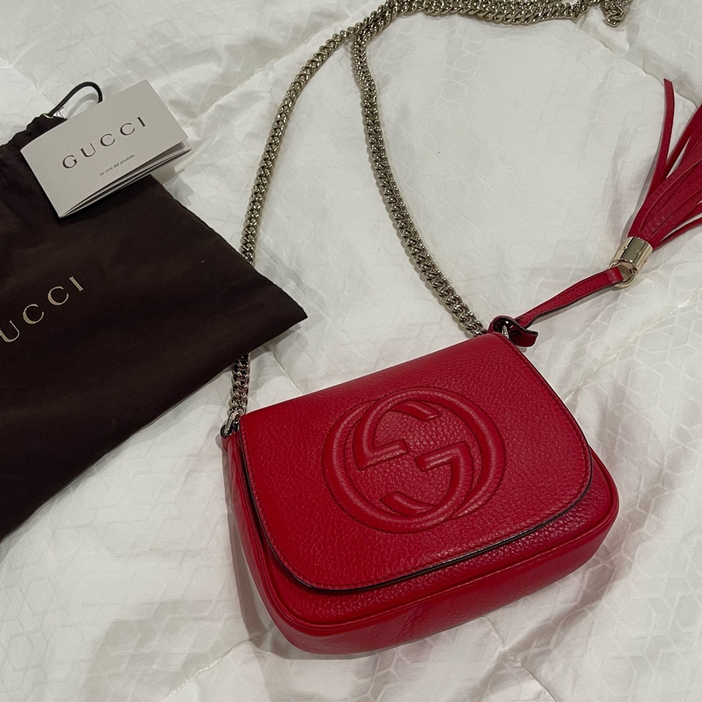 GUCCI Leather Soho Chain Small Shoulder/Crossbody Bag